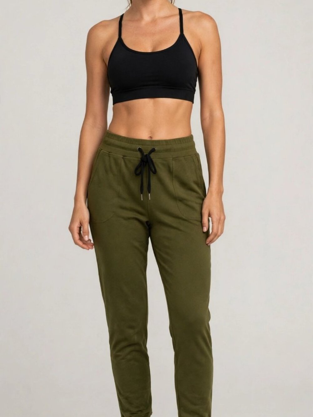 ZYIA Active Olive Green Drawstring Jogger Pants Women’s Size L Athleisure Pants